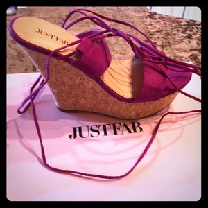 Just Fab wedges fuchsia